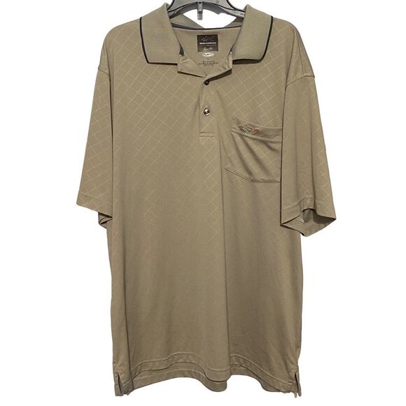 Greg Norman for Tasso Elba Men's Tan Short Sleeves Polo Top Size Large - Picture 1 of 7